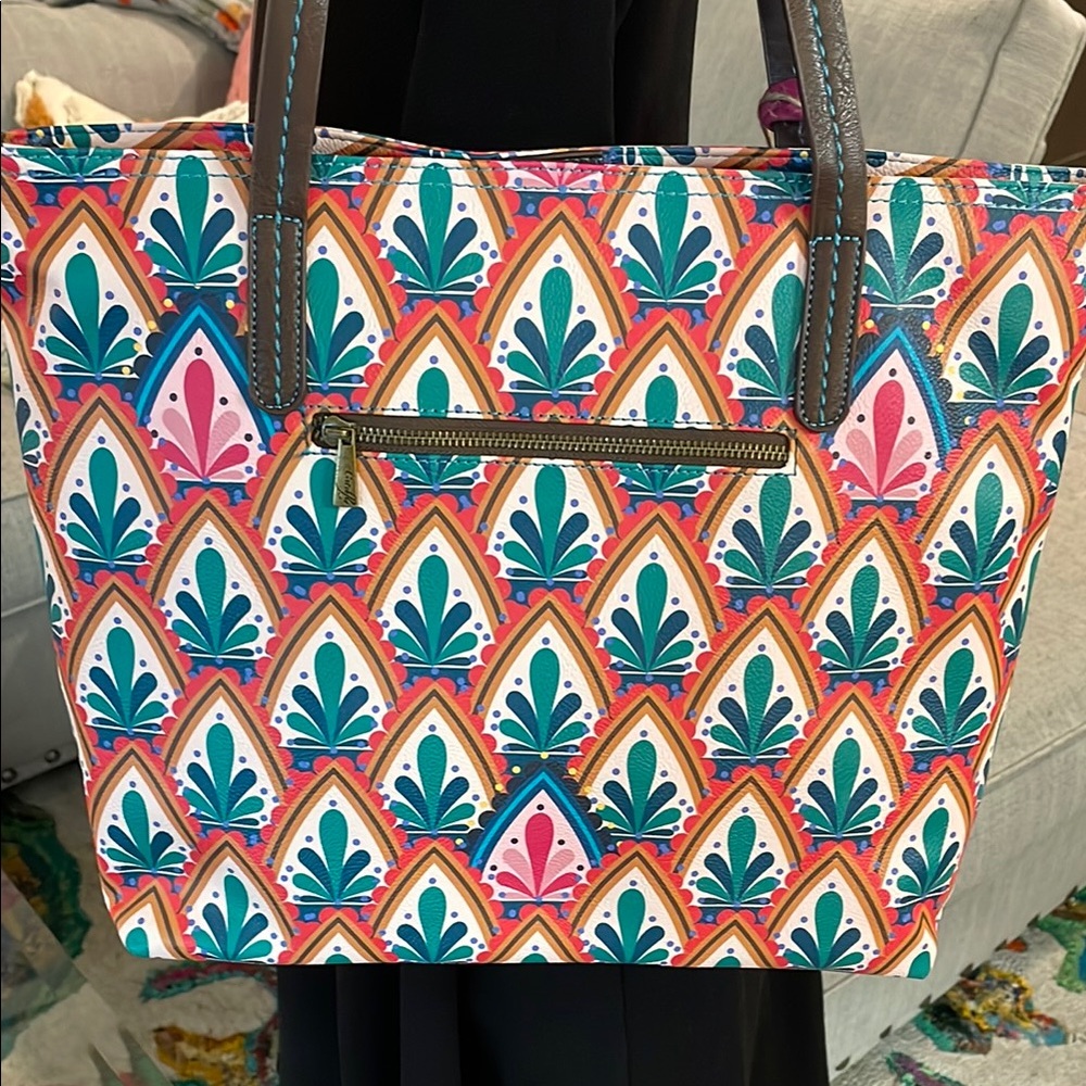 Catchfly Art Deco Tote Bag with Laptop Pocket - Picture 4 of 7